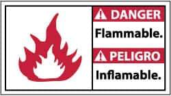 NMC - Danger - Flammable, Plastic Fire Sign - 18" Wide x 10" High, English/Spanish - Apex Tool & Supply