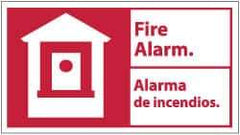 NMC - Fire Alarm, Rigid Plastic Fire Sign - 18" Wide x 10" High, English/Spanish - Apex Tool & Supply