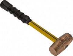 No-Mar - 3 Lb Head 1-1/2" Face Brass Hammer - Fiberglass Handle - Apex Tool & Supply