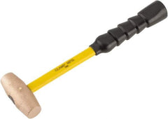 No-Mar - 2 Lb Head 1-1/4" Face Brass Hammer - Fiberglass Handle - Apex Tool & Supply
