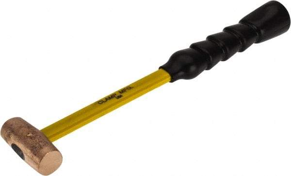 No-Mar - 1 Lb Head 1" Face Brass Hammer - Fiberglass Handle - Apex Tool & Supply