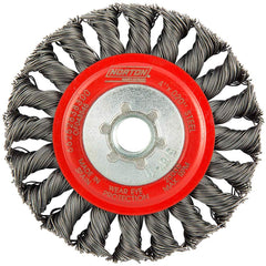 Norton - 4" OD, 5/8-11 Arbor Hole, Knotted Carbon Wheel Brush - Apex Tool & Supply
