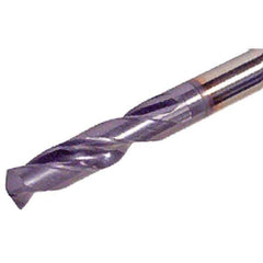 Iscar - 15.2mm 140° Solid Carbide Jobber Drill - TiAlN Finish, Right Hand Cut, Spiral Flute, Straight Shank, 115mm OAL, Standard Point - Apex Tool & Supply
