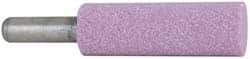 Grier Abrasives - 1" Head Diam x 3" Thickness, W224, Cylinder End, Aluminum Oxide Mounted Point - Pink, Medium Grade, 60 Grit, 15,000 RPM - Apex Tool & Supply