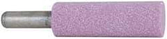 Grier Abrasives - 1" Head Diam x 3" Thickness, W224, Cylinder End, Aluminum Oxide Mounted Point - Pink, Medium Grade, 60 Grit, 15,000 RPM - Apex Tool & Supply