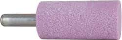 Grier Abrasives - 1-1/2" Head Diam x 3" Thickness, W241, Cylinder End, Aluminum Oxide Mounted Point - Pink, Medium Grade, 60 Grit, 18,000 RPM - Apex Tool & Supply