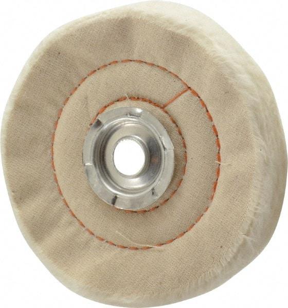 Dico - 4" Diam x 3/4" Thick Unmounted Buffing Wheel - Cushion Sewn, 1/2" Arbor Hole, Medium Density - Apex Tool & Supply