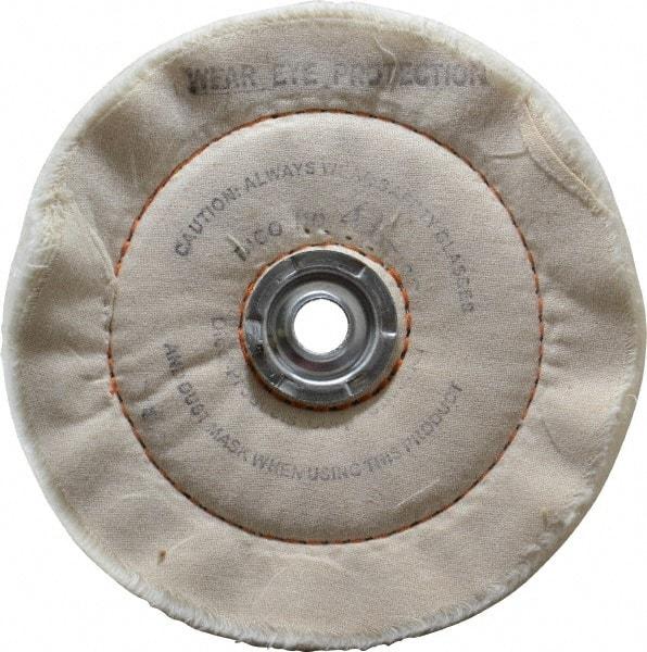 Dico - 6" Diam x 3/4" Thick Unmounted Buffing Wheel - Cushion Sewn, 1/2" Arbor Hole, Medium Density - Apex Tool & Supply