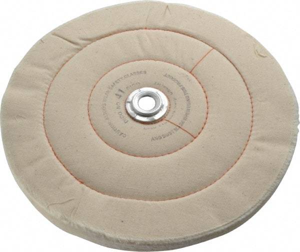 Dico - 10" Diam x 3/4" Thick Unmounted Buffing Wheel - Cushion Sewn, 1/2" Arbor Hole, Medium Density - Apex Tool & Supply