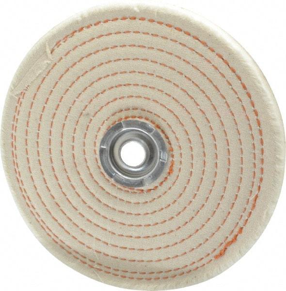 Dico - 6" Diam x 1/2" Thick Unmounted Buffing Wheel - Spiral Sewn, 1/2" Arbor Hole, Coarse Grade - Apex Tool & Supply