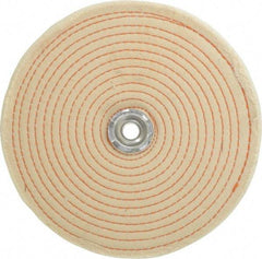 Dico - 8" Diam x 1/2" Thick Unmounted Buffing Wheel - Spiral Sewn, 1/2" Arbor Hole, Coarse Grade - Apex Tool & Supply