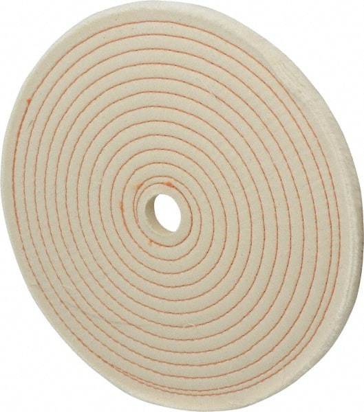 Dico - 10" Diam x 1/2" Thick Unmounted Buffing Wheel - Spiral Sewn, 1/2" Arbor Hole, Coarse Grade - Apex Tool & Supply