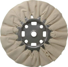 Divine Brothers - 8" Diam x 1/2" Thick Unmounted Buffing Wheel - Ventilated Bias Cut, 5/8" Arbor Hole - Apex Tool & Supply