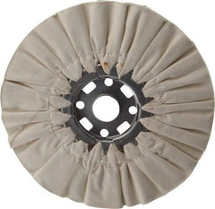 Divine Brothers - 10" Diam x 1/2" Thick Unmounted Buffing Wheel - Ventilated Bias Cut, 1-1/4" Arbor Hole - Apex Tool & Supply