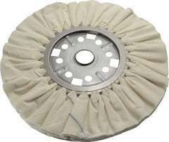 Divine Brothers - 12" Diam x 1/2" Thick Unmounted Buffing Wheel - Ventilated Bias Cut, 1-1/4" Arbor Hole - Apex Tool & Supply