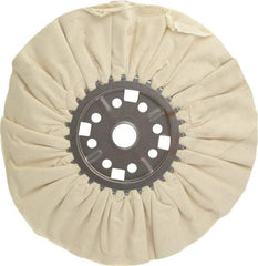 Divine Brothers - 14" Diam x 1/2" Thick Unmounted Buffing Wheel - Ventilated Bias Cut, 1-1/4" Arbor Hole - Apex Tool & Supply