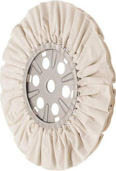Divine Brothers - 16" Diam x 1/2" Thick Unmounted Buffing Wheel - Ventilated Bias Cut, 1-1/4" Arbor Hole - Apex Tool & Supply
