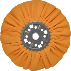 Divine Brothers - 14" Diam x 1/2" Thick Unmounted Buffing Wheel - Ventilated Bias Cut, 1-1/4" Arbor Hole - Apex Tool & Supply