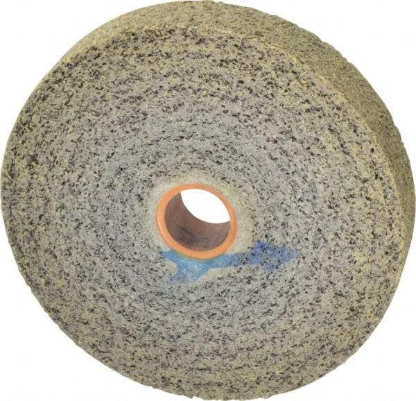 Made in USA - 6" Diam, 1" Face Width, 1" Center Hole, Medium Grade, Silicon Carbide Deburring Wheel - Convolute, Medium Density 7 Grade, 4,500 RPM - Apex Tool & Supply