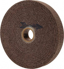 Made in USA - 6" Diam, 1" Face Width, 1" Center Hole, Fine Grade, Aluminum Oxide Deburring Wheel - Convolute, Medium Density 7 Grade, 4,500 RPM - Apex Tool & Supply