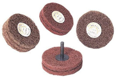 Standard Abrasives - 4" Diam x 2" Thick, Medium Mounted Scrubber Buffing Wheel - 2 Ply, Very Fine Grade, 1/4" Shank Diam, 6,000 RPM - Apex Tool & Supply