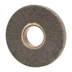 Made in USA - 6" Diam 220 Grit Silicon Carbide Unmounted Flap Wheel - 2" Hole, 1" Wide, Density 7, Nonwoven, Grade Very Fine, 3,400 Max RPM - Apex Tool & Supply