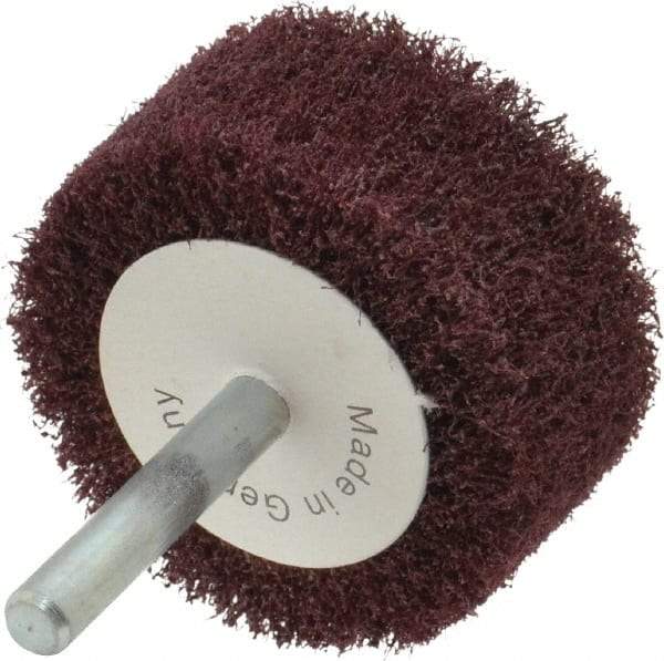 Value Collection - 2" Diam x 1" Face Width, Medium Aluminum Oxide Nonwoven Mounted Flap Wheel - 1/4" Shank Mount, 13,700 Max RPM - Apex Tool & Supply