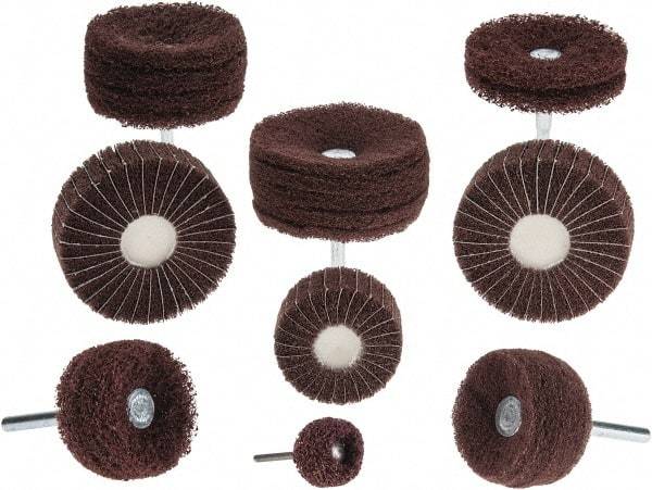 Superior Abrasives - 4 Piece Stem Mounted Wheel Kit - 120, 180 & 320 Grit, Fine, Very Fine & Extra Fine Grade, Mounted on 1/4" Shank - Apex Tool & Supply