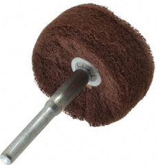 Superior Abrasives - 2" Diam x 1" Face Width, Very Fine Aluminum Oxide Nonwoven Mounted Flap Wheel - 1/4" Shank Mount, Interleaf, 12,000 Max RPM - Apex Tool & Supply