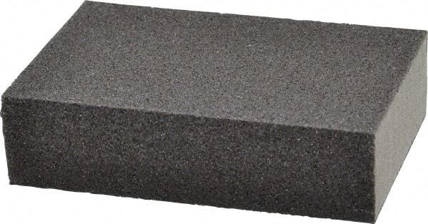 Made in USA - 2-3/4" Wide x 3-3/4" Long, Medium & Fine Grade Sanding Sponge - 60 & 100 Grit, 1" Thick - Apex Tool & Supply