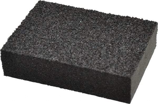 Made in USA - 2-3/4" Wide x 3-3/4" Long, Coarse & Medium Grade Sanding Sponge - 36 & 60 Grit, 1" Thick - Apex Tool & Supply