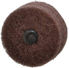 Standard Abrasives - 2" Diam, Medium Mounted Scrubber Buffing Wheel - 3 Ply, Very Fine Grade, 1/4" Shank Diam, 12,000 RPM - Apex Tool & Supply