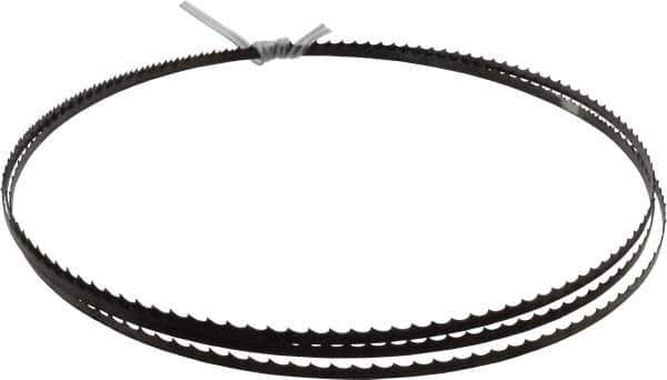 Disston - 4 TPI, 7' 9-1/2" Long x 1/4" Wide x 0.025" Thick, Welded Band Saw Blade - Carbon Steel, Toothed Edge, Raker Tooth Set, Flexible Back, Contour Cutting - Apex Tool & Supply