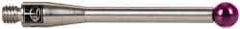Renishaw - 0.1575 Inch Ball Diameter, Stainless Steel Stem, M3 Thread, Ruby Point Ball Tip CMM Stylus - 1-1/16 Inch Working Length, 0.0984 Inch Stem Diameter, 1.2205 Inch Overall Length - Apex Tool & Supply