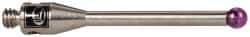 Renishaw - 0.0787 Inch Ball Diameter, Stainless Steel Stem, M2 Thread, Ruby Point Ball Tip CMM Stylus - 0.5512 Inch Working Length, 0.05 Inch Stem Diameter, 0.7874 Inch Overall Length - Apex Tool & Supply