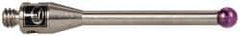 Renishaw - 0.0787 Inch Ball Diameter, Stainless Steel Stem, M2 Thread, Ruby Point Ball Tip CMM Stylus - 0.5512 Inch Working Length, 0.05 Inch Stem Diameter, 0.7874 Inch Overall Length - Apex Tool & Supply