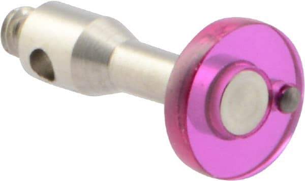 Renishaw - 0.24 Inch Ball Diameter, Stainless Steel Stem, M2 Thread, Ruby Point Disc Tip CMM Stylus - 1.2 mm Working Length, 0.0787 Inch Stem Diameter, 10 mm Overall Length - Apex Tool & Supply