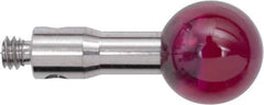 Renishaw - 0.2362 Inch Ball Diameter, Stainless Steel Stem, M2 Thread, Ruby Point Ball Tip CMM Stylus - 0.3937 Inch Working Length, 0.0984 Inch Stem Diameter, 0.3937 Inch Overall Length - Apex Tool & Supply