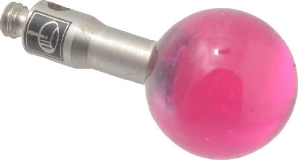 Renishaw - 0.315 Inch Ball Diameter, Stainless Steel Stem, M2 Thread, Ruby Point Ball Tip CMM Stylus - 0.4331 Inch Working Length, 0.0984 Inch Stem Diameter, 0.3937 Inch Overall Length - Apex Tool & Supply