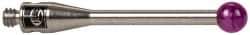 Renishaw - 0.1181 Inch Ball Diameter, Stainless Steel Stem, M2 Thread, Ruby Point Ball Tip CMM Stylus - 0.6693 Inch Working Length, 0.0591 Inch Stem Diameter, 0.7874 Inch Overall Length - Apex Tool & Supply