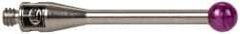 Renishaw - 0.1181 Inch Ball Diameter, Stainless Steel Stem, M2 Thread, Ruby Point Ball Tip CMM Stylus - 0.6693 Inch Working Length, 0.0591 Inch Stem Diameter, 0.7874 Inch Overall Length - Apex Tool & Supply