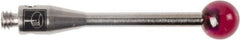 Renishaw - 0.1575 Inch Ball Diameter, Stainless Steel Stem, M2 Thread, Ruby Point Ball Tip CMM Stylus - 0.7874 Inch Working Length, 0.0591 Inch Stem Diameter, 0.7874 Inch Overall Length - Apex Tool & Supply