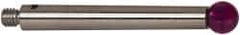 Renishaw - 0.1969 Inch Ball Diameter, Stainless Steel Stem, M3 Thread, Ruby Point Ball Tip CMM Stylus - 1.2205 Inch Working Length, 0.1378 Inch Stem Diameter, 1.2205 Inch Overall Length - Apex Tool & Supply