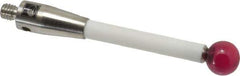 Renishaw - 0.315 Inch Ball Diameter, Ceramic Stem, M4 Thread, Ruby Point Ball Tip CMM Stylus - 1.9685 Inch Working Length, 0.1772 Inch Stem Diameter, 1.9685 Inch Overall Length - Apex Tool & Supply
