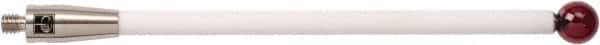 Renishaw - 0.315 Inch Ball Diameter, Ceramic Stem, M4 Thread, Ruby Point Ball Tip CMM Stylus - 3-15/16 Inch Working Length, 0.1772 Inch Stem Diameter, 3-15/16 Inch Overall Length - Apex Tool & Supply