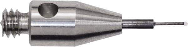 Renishaw - 0.0118 Inch Ball Diameter, Carbide Stem, M2 Thread, Ruby Point Ball Tip CMM Stylus - 0.0787 Inch Working Length, 0.01 Inch Stem Diameter, 0.3937 Inch Overall Length - Apex Tool & Supply