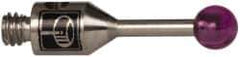 Renishaw - 0.0984 Inch Ball Diameter, Stainless Steel Stem, M2 Thread, Ruby Point Ball Tip CMM Stylus - 0.2559 Inch Working Length, 0.0394 Inch Stem Diameter, 0.3937 Inch Overall Length - Apex Tool & Supply