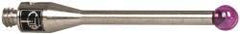 Renishaw - 0.0984 Inch Ball Diameter, Stainless Steel Stem, M2 Thread, Ruby Point Ball Tip CMM Stylus - 0.6457 Inch Working Length, 0.05 Inch Stem Diameter, 0.7874 Inch Overall Length - Apex Tool & Supply