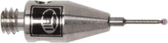 Renishaw - 0.0197 Inch Ball Diameter, Carbide Stem, M2 Thread, Ruby Point Ball Tip CMM Stylus - 0.1181 Inch Working Length, 0.02 Inch Stem Diameter, 0.3937 Inch Overall Length - Apex Tool & Supply
