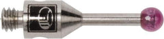 Renishaw - 0.0787 Inch Ball Diameter, Stainless Steel Stem, M2 Thread, Ruby Point Ball Tip CMM Stylus - 0.2362 Inch Working Length, 0.0394 Inch Stem Diameter, 0.3937 Inch Overall Length - Apex Tool & Supply